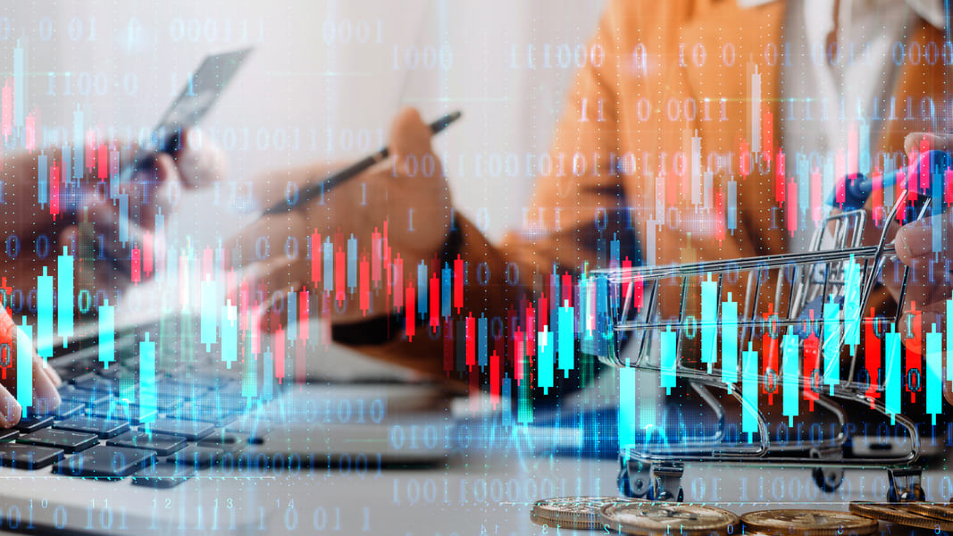 Imagem representando o mercado de ações.